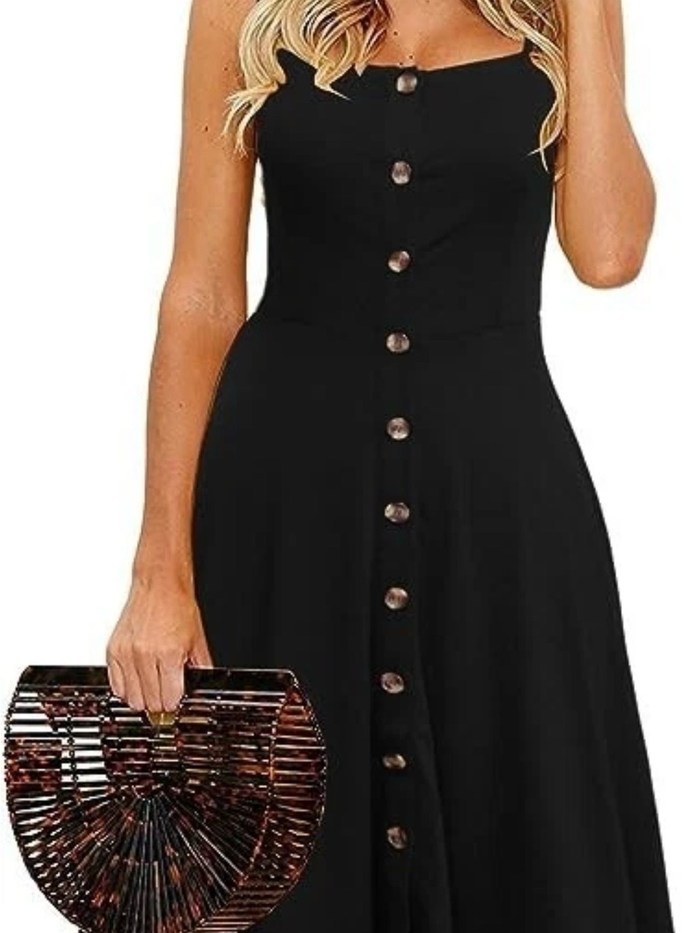 NWT-Berydress Women's Casual Beach Summer Dress Flattering A-Line, Black S - NEW